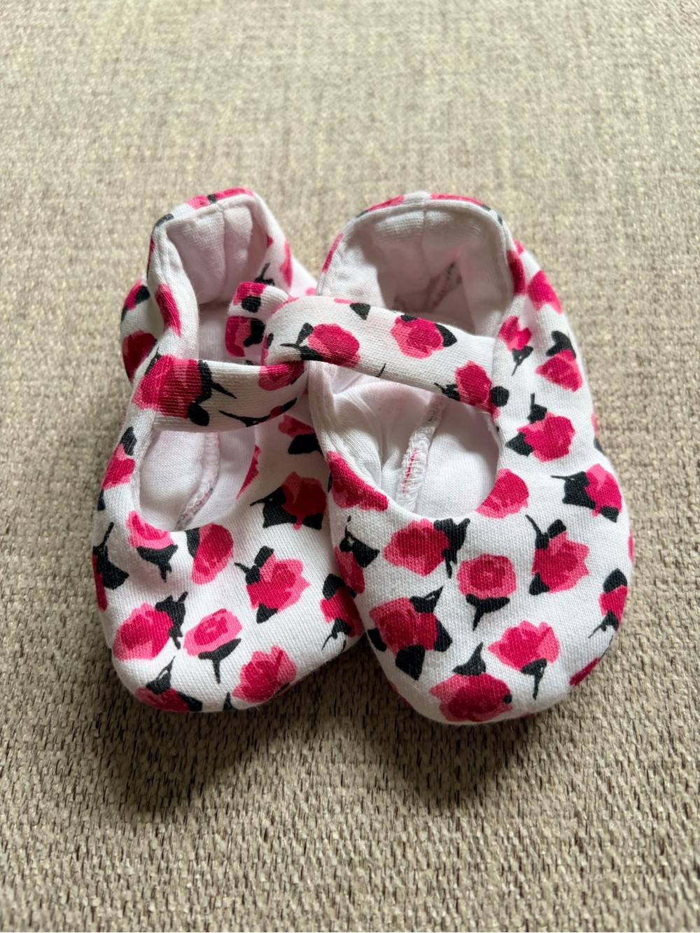 Baby Floral Mary Jane Shoes - Pink Rose Print